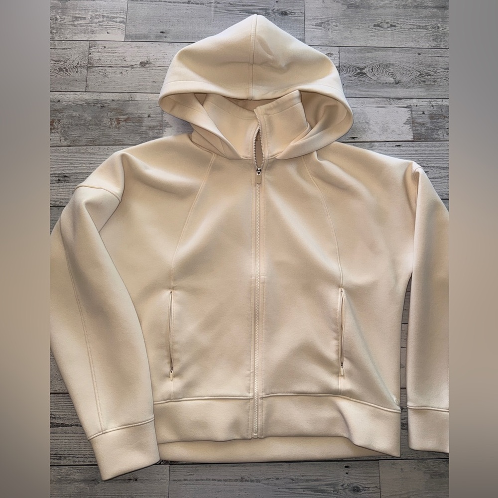 CALIA soft full zip scuba hoodie. Cropped and oversized